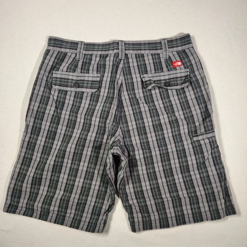 The North Face Shorts Mens 34 Grey Plaid Cotton Gorpcore Hiking Utility